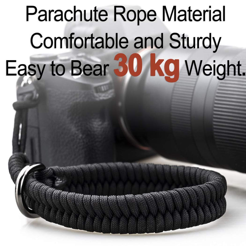 Camera Wrist Strap with Safer Connector DSLR Mirrorless, Quick Release Camera Hand Strap Black