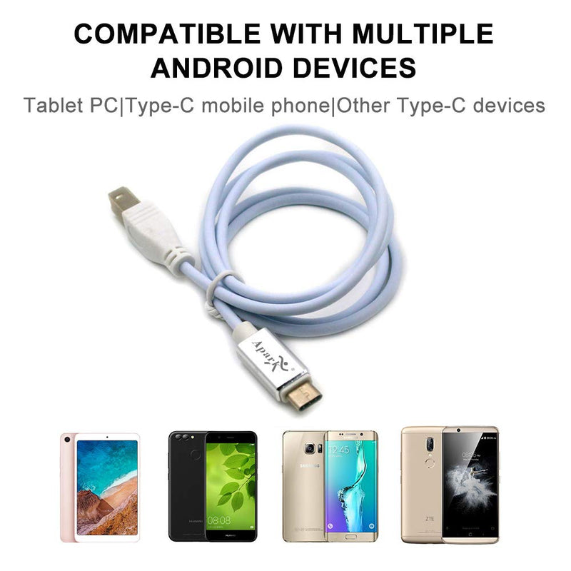 Apark Midi Cable USB to Type C Connector, Type C to Type B Midi Interface, USB 3.0 Adapter OTG Cable for Samsung Galaxy Note, Sony Xperia XZ, HTC, Huawei P9, Electric Keyboard Piano Audio Interface
