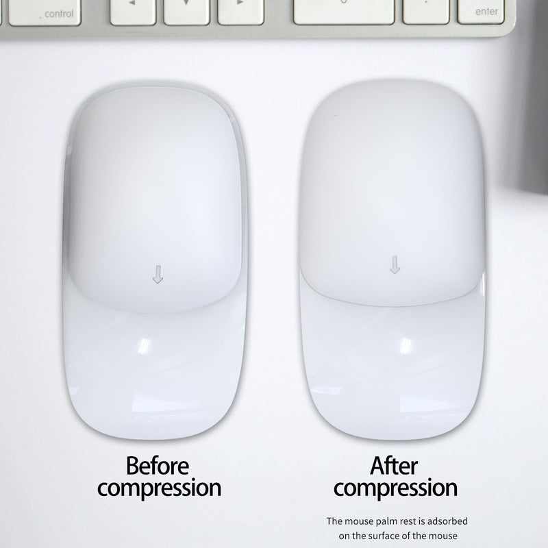ROUNKIN Silicone Cushion for Apple Magic Mouse 1/2/3 - Ergonomic Mouse Pad, Multi-Touch Surface Mouse Grip for Wireless Magic Mouse, No Glue Mouse Palm Rest for Apple Magic Mouse Accessories(White) White