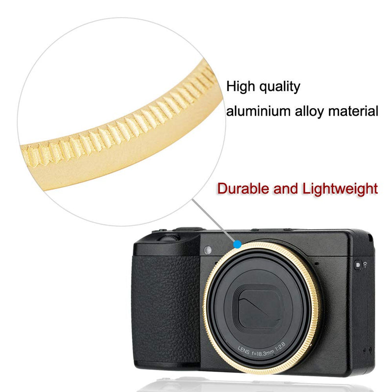 Metal Gold Ring for Ricoh GR III GR3, GRIII Camera Lens Decorations Replace GN-1 Ring Cap