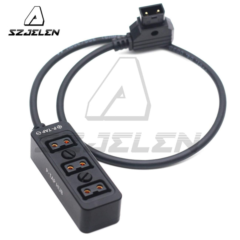 SZJELEN Metal Triple P-TAP D-tap Splitter,D-tap to 3ports D-tap P-tap Splitter Cable for Photography Power,Dtap Three-Way Splitter (Black Straight Cable) Black Straight Cable