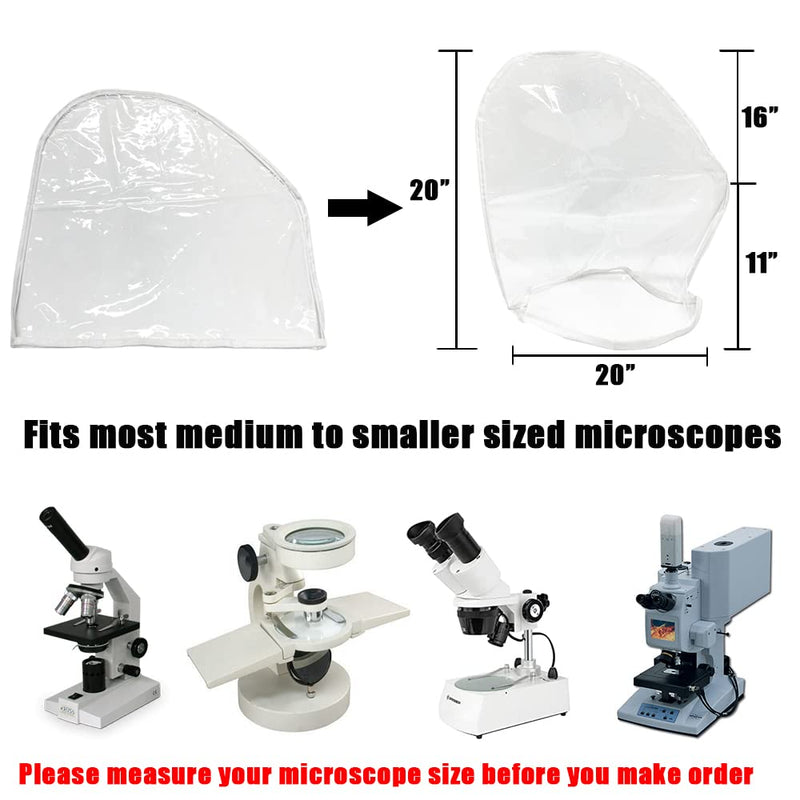 Microscope Dust Cover Fit Full Size Standard Microscopes, 20"L x 20"W - lensmeter Instruments Accessories, PVC, Waterproof, 1 Pcs