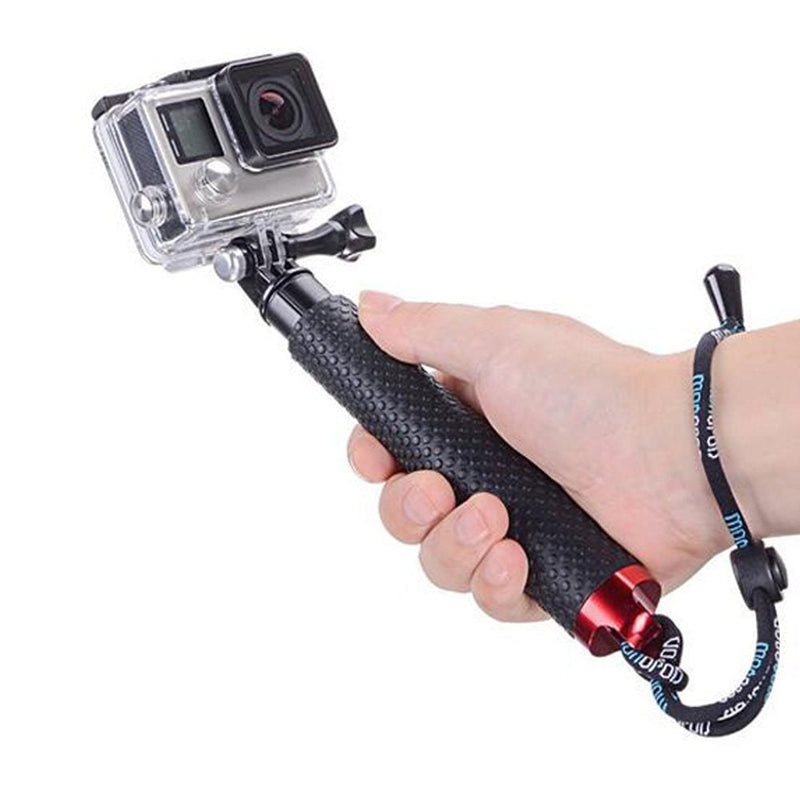 Walway 19'' Waterproof Underwater Hand Grip Adjustable Extension Selfie Stick Monopod Pole for GOPRO Hero 6/5/ 5 Session/ 4 Session/ 4/3+/ 3/2/1, GeekPro, AKASO, Xiaomi Yi, SJCAM SJ4000 (Red) Red