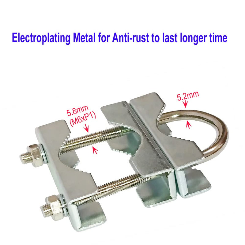 UngSung Double Antenna Mast Clamp V Jaw Block with U Bolts Anti-Rust Finished for TV CB Ham Antenna Pipe-Mounting 2 Sets (Short Pattern) 2 Short