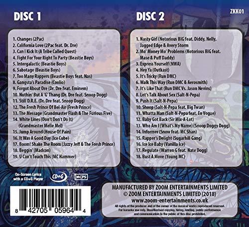 Zoom Karaoke CD+G - Karaoke Kings Vol. 1 - Classic Hip Hop (Double CD+G)explicit_lyrics