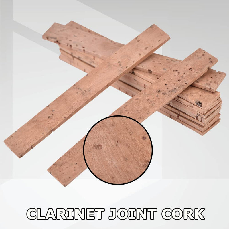 VGEBY1 10Pcs Clarinet Cork, Neck Joint Cork Strips Sheet Clarinet Cork Replacement Kit Instrument Repair Accessories