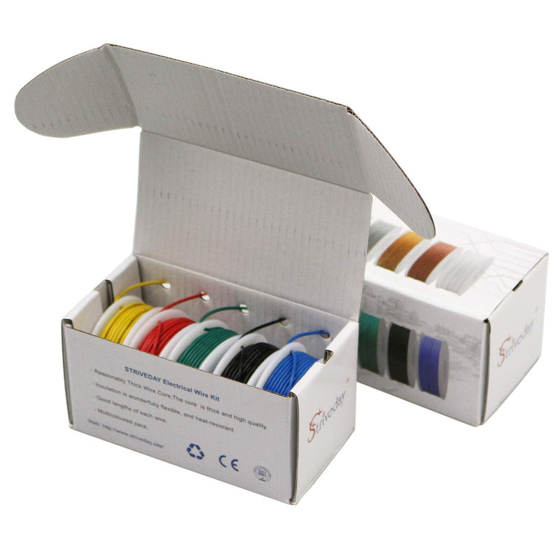 FEP Teflon High Temperature Wire of 28awg with Red Blue Green Yellow Black Colors in Box Magnet Wire. Each Color 10m