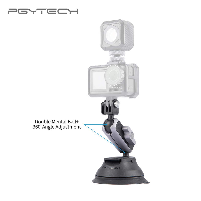 PGYTECH Suction Cup Mount Compatible for OSMO Pocket 2,DJI Action 2, Gopro 10, 9, 8, Gopro MAX, OSMO Action, OSMO Pocket, Insta360 ONE X, ONE R, ONE, Action Cameras, Phone