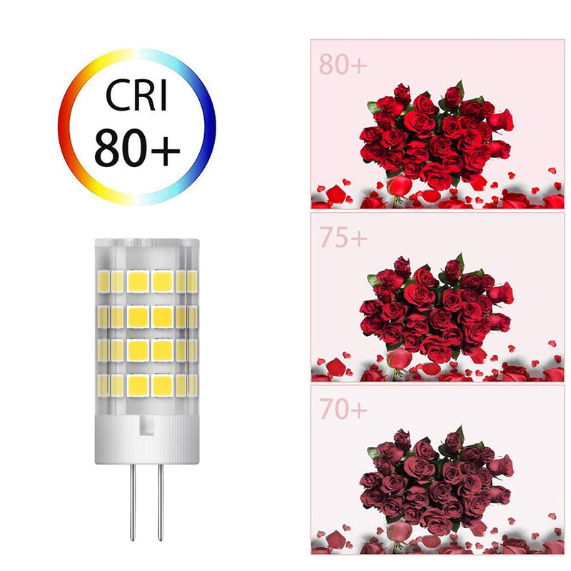 G4 LED Bulb 5 Watt Equivalent to G4 Halogen Bulb 40W, T3 JC Type Bi-Pin G4 Base, AC/DC 12V Daylight White 6000K, Not-Dimmable (6 Pack)