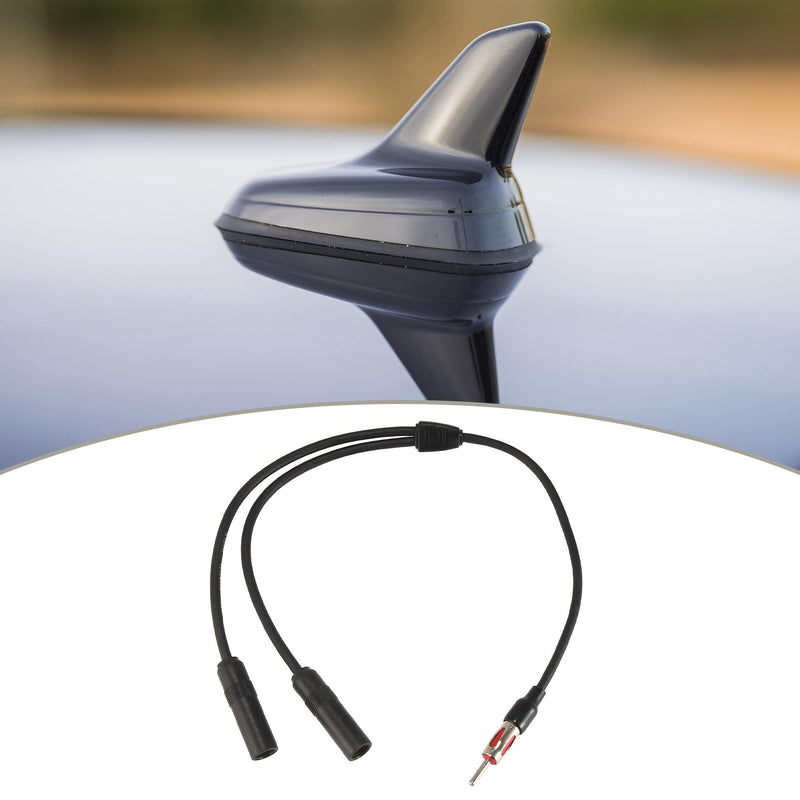 [AUSTRALIA] - X AUTOHAUX Universal Car Radio Auto Antenna Splitter 1 Male to 2 Female Aerial Adapter Plug Connector Cable FM AM Stereo Audio Y Shape Extension 40-UV43 