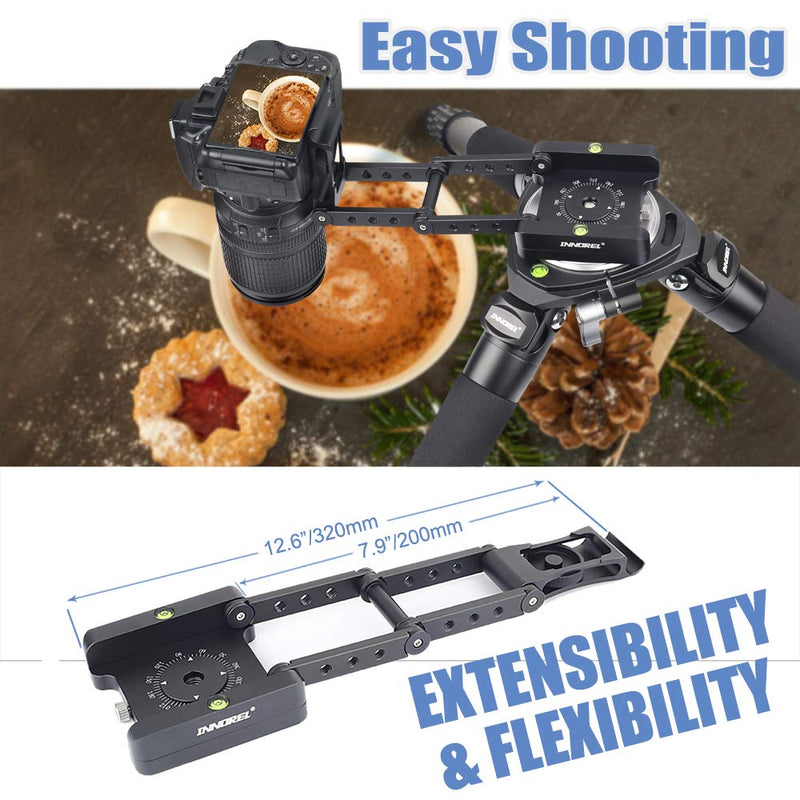 [AUSTRALIA] - Z-Flex Tilt Tripod Head-INNOREL MH5 CNC Aluminum Alloy All Metal Flexible Folding Z Pan 360° Horizontal Rotation with 1/4" and 3/8" Screws, Max Load 6.61lb for Canon Nikon Sony DSRL Camcorder Slider 