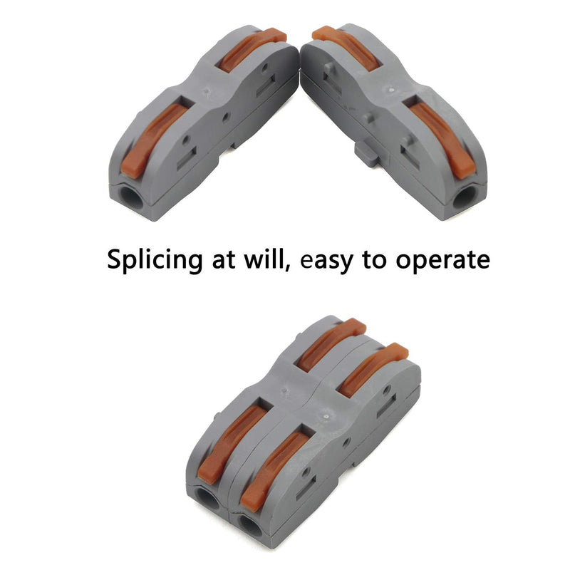 Kesell 60Pcs Wire Connector Lever Nut Compact LED Connector, DIY Splicing into 2/3/4/6 Way Butt Terminal Block Connectors SPL-1 Soft and Hard Wire Universal.