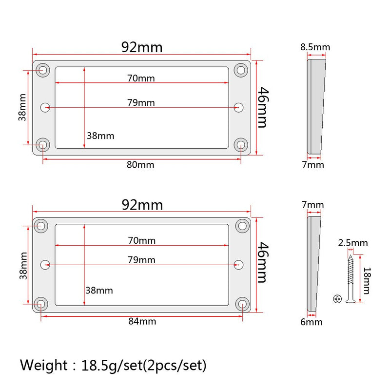 Alnicov 2 Pcs Curved Bottom Humbucker Pickup Ring Set for Epiphone Guitar Accessories,Rosewood