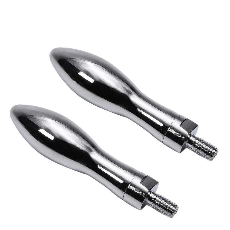 MroMax 2PCS Clamping Handles Screw Knobs Handgrips M8Threaded Steel Revolving Handle Grip Silver