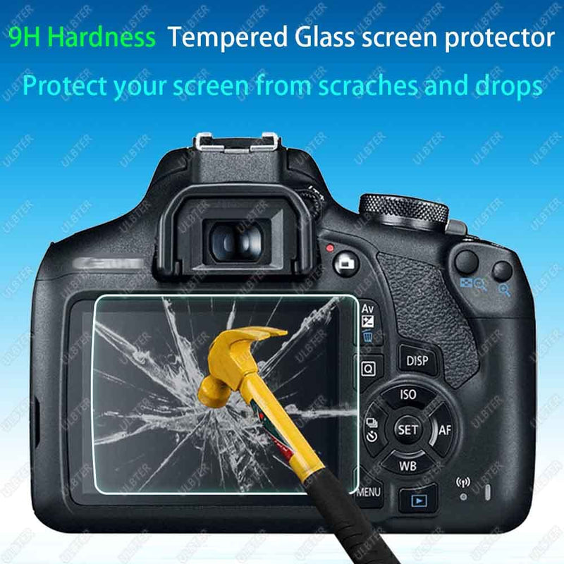 Rebel T7 T6 Screen Protector for Canon EOS Rebel T7 T6 T5 DSLR Camera & Hot Shoe Cover, [2+3Pack] ULBTER 0.3mm 9H Hardness Tempered Glass Flim Anti-Scrach Anti-Fingerprint Anti-Bubble