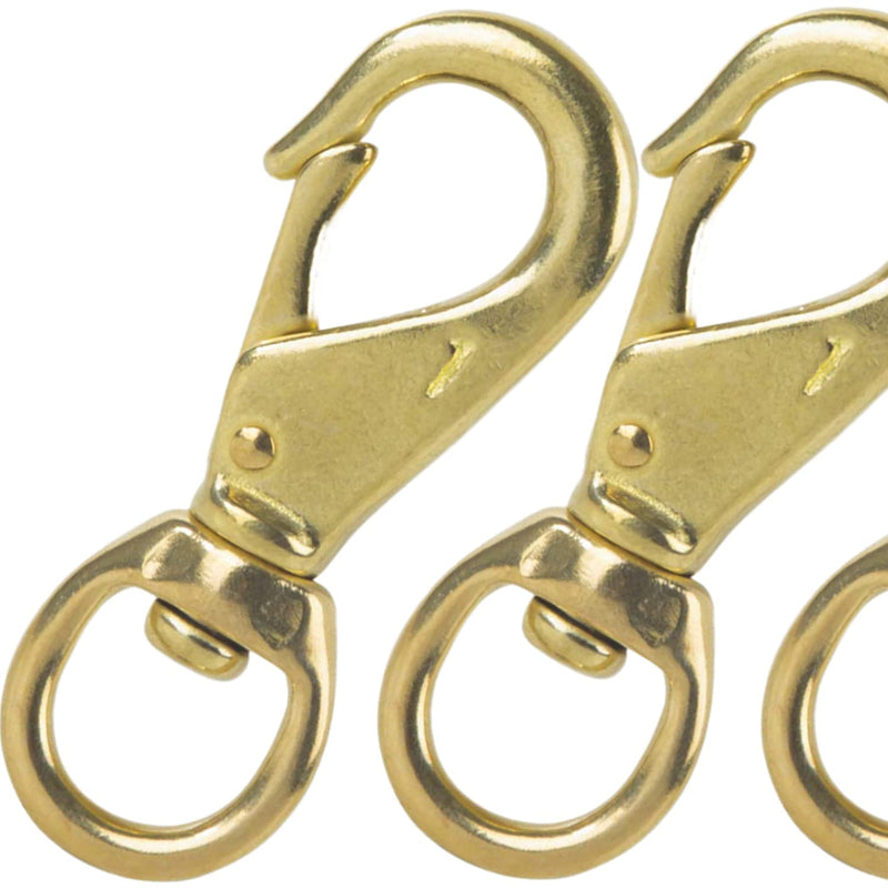 Faneta 3-1/4'' Brass Swivel Snap Hooks Heavy Duty 3/4'' Swivel Eye - Solid Brass Scuba Diving Clips #1 - Seadog Line, Anchor Lines, Bags, Belting, Leashes, Straps, Luggage, Leathercarft (Pack of 4)