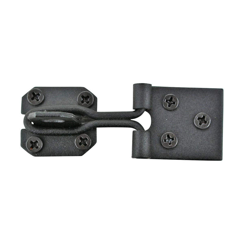 Black Wrought Iron Wire Hasp Lock 3" X 1" Rust Resistant Antique Wire Style Hasp Latches Safety Padlock Clasps for Cabinets, Chests Or Doors with Screws | Renovators Supply Manufacturing