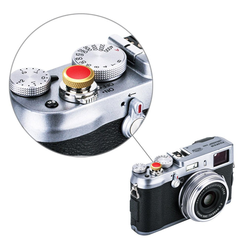 Camera Soft Release Button JJC Shutter Button for Fuji Fujifilm X-E4 X-T4 X-T3 X-T2 X-T30 X-T20 X-T10 X-PRO3 X-PRO2 X-PRO1 X100V X100F X100T X100S X-E3 for Sony RX10 IV III RX1RII RX1R RX1 Gold & Red