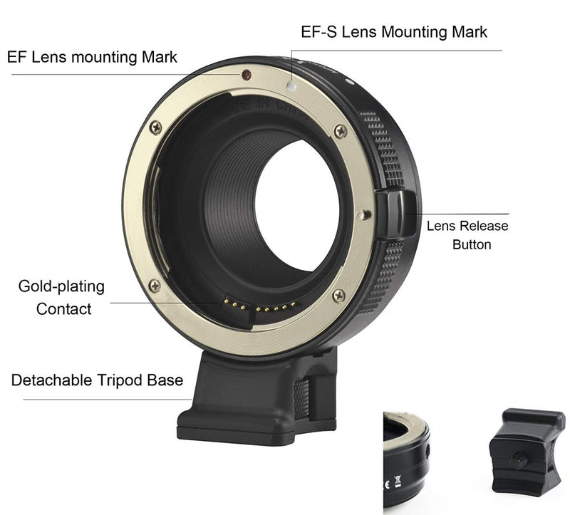 Ykeasu EF-EOS M Auto Focus Mount Adapter Weather Sealing, Fits for Canon EF/EF-S Lens to Canon EOS M Cameras Include EOS M1 M2 M3 M5 M6 M10 M50 M100