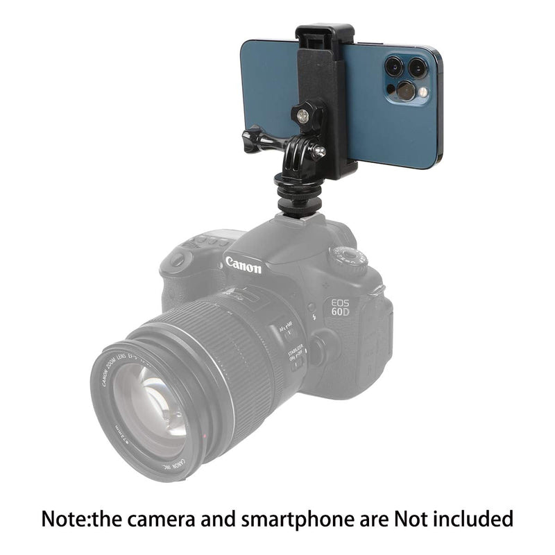Hot Shoe Mount Adapter Kit,Pellking Phone Holder for DSLR Camera Action Camera GoPro Hero 9 8 7 6 5, Akaso,DJI OSMO Action (hot Shoe Phone Mount)