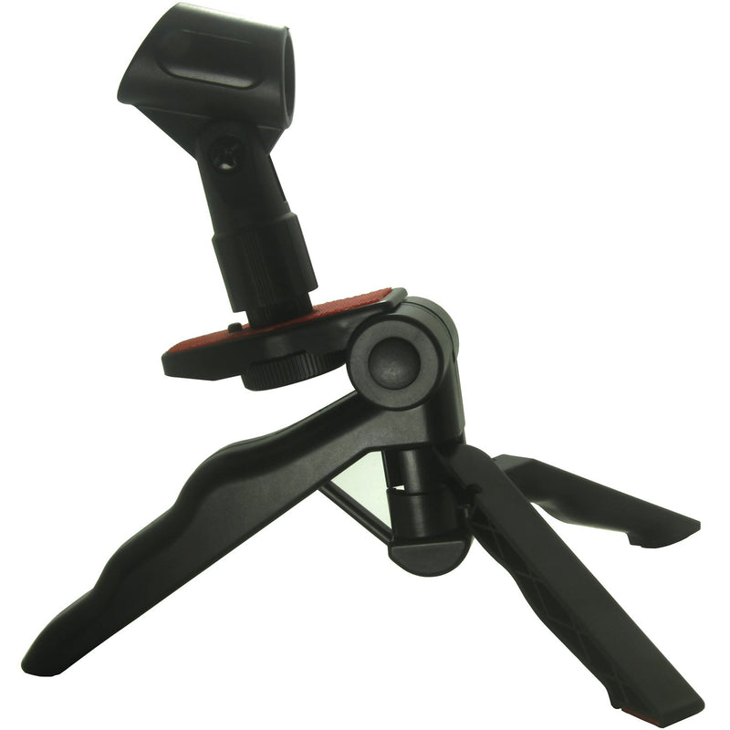 Heavy Duty Rigid Tripod Stand for Dynamic Microphones Table Top with Pads and Soft Pistol Grip by ZaxSound