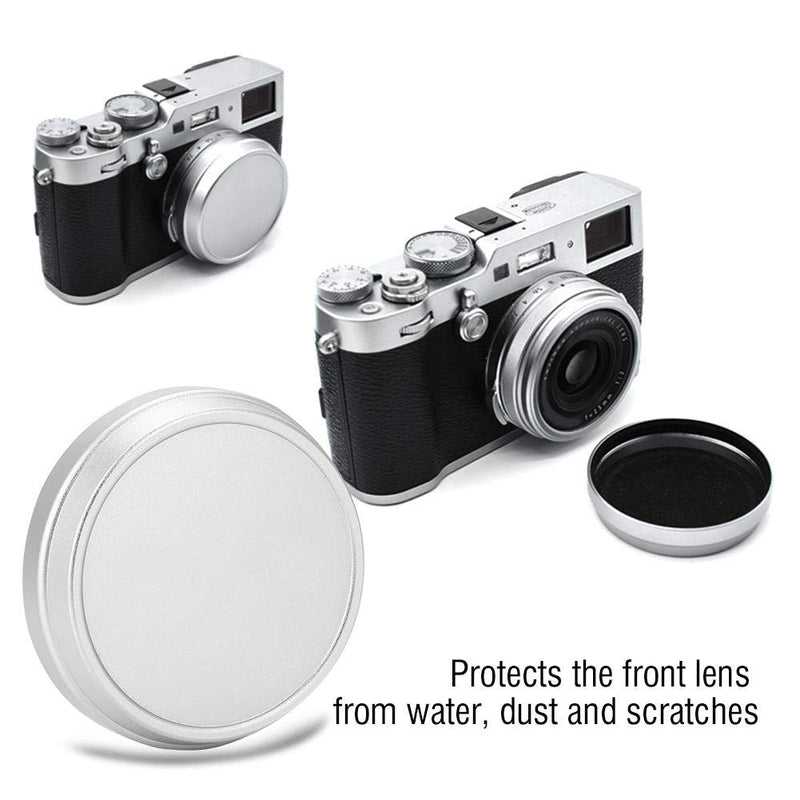 Zopsc Professional Lens Metal Front Cap Portable Universal Single Lens Cover for Fujifilm X100 X100S X100T Photography Accessory(Sliver) Sliver