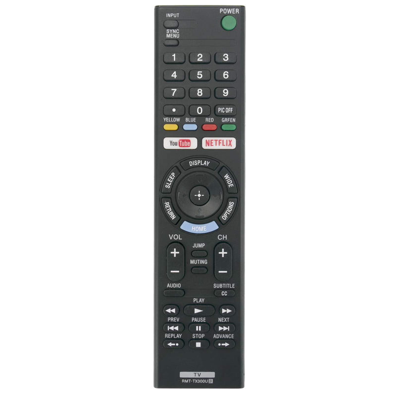 New RMT-TX300U IR Replace Remote Control fit for Sony Bravia TV KD-43X7007E KD-43X700E KD-43X720E KD-49X7007E KD-49X700E KD-49X720E KD-50X690E KD-55X7007E w You Tube YouTube Netflix Shortcut App Key