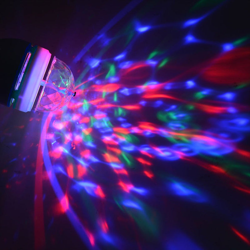 E26 Disco Light Bulb Rotating RGB Party Light Lamp LED Strobe Bulb Strobe Light Multi Crystal Disco Bulb for Disco Birthday Party Club Bar Karokee Halloween Christmas, 3 Pack E26 Bulb, Red, Green, Blue