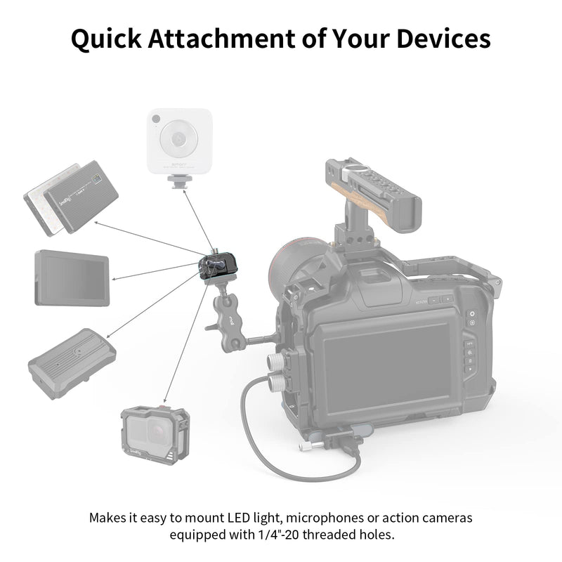 [AUSTRALIA] - SmallRig HawkLock Mini Universal Quick Release Plate, Quick Release Top Plate with 1/4"-20 Screw, Fits for Canon DSLR Camera Cage, Monitor, LED Light - 3730 QR Top Plate 