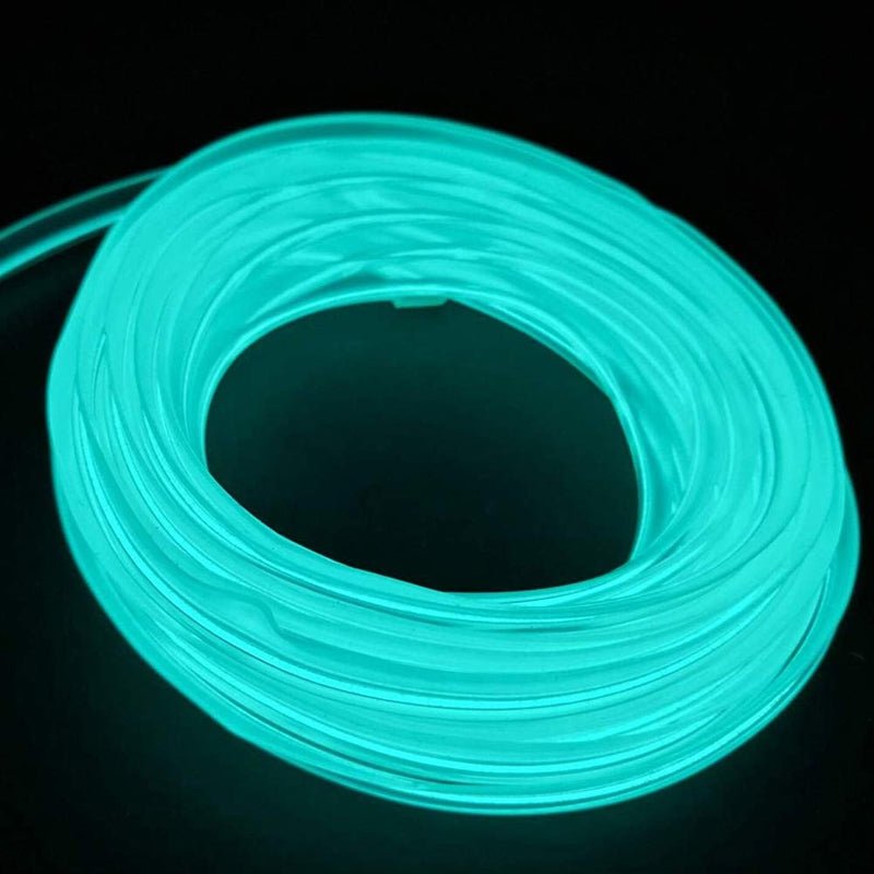 Kmruazre USB Neon El Wire for Costume Cosplay Festival Decoration Glowing Electroluminescent Wire Light Cold Lights with Drive Light Lamp Glow String Strip 2m/6ft(Ice Blue)