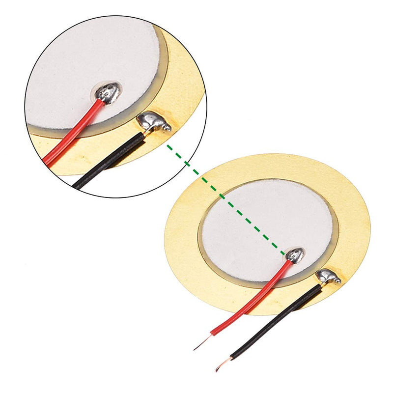 sourcing map 5 Pcs Piezo Discs 35mm Acoustic Pickup Transducer Microphone Trigger Buzzer Drum Guitar