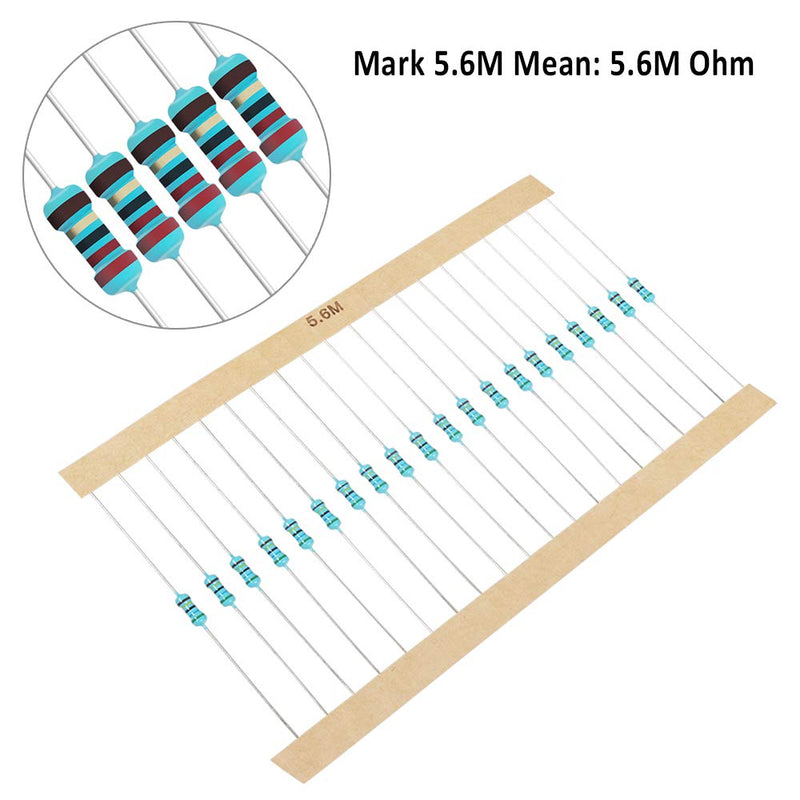 [AUSTRALIA] - 1280 Pieces 64 Values Resistor Kit, 1% Assorted Resistors 1 Ohm-10M Ohm 1/4W Metal Film Resistors Assortment for DIY Projects and Experiments 