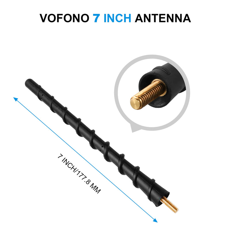 VOFONO Flexible Rubber Replacement Compatible with Dodge Ram 1500 (2009-2021) Antenna | 7 Inch Car Wash Proof Internal Highly Conductive Copper Core Antenna, Designed for Optimized FM/AM Reception