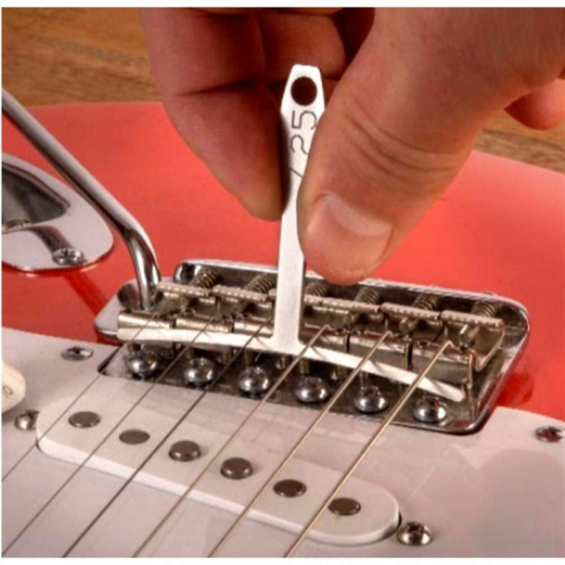 Onwon Set of 9 Understring Radius Gauge Luthier Tools and 32 Blades Feeler Gauge Dual Marked Metric & Imperial Gap Measuring Rulers Tool for Guitar and Bass Bridge Saddle Adjustments