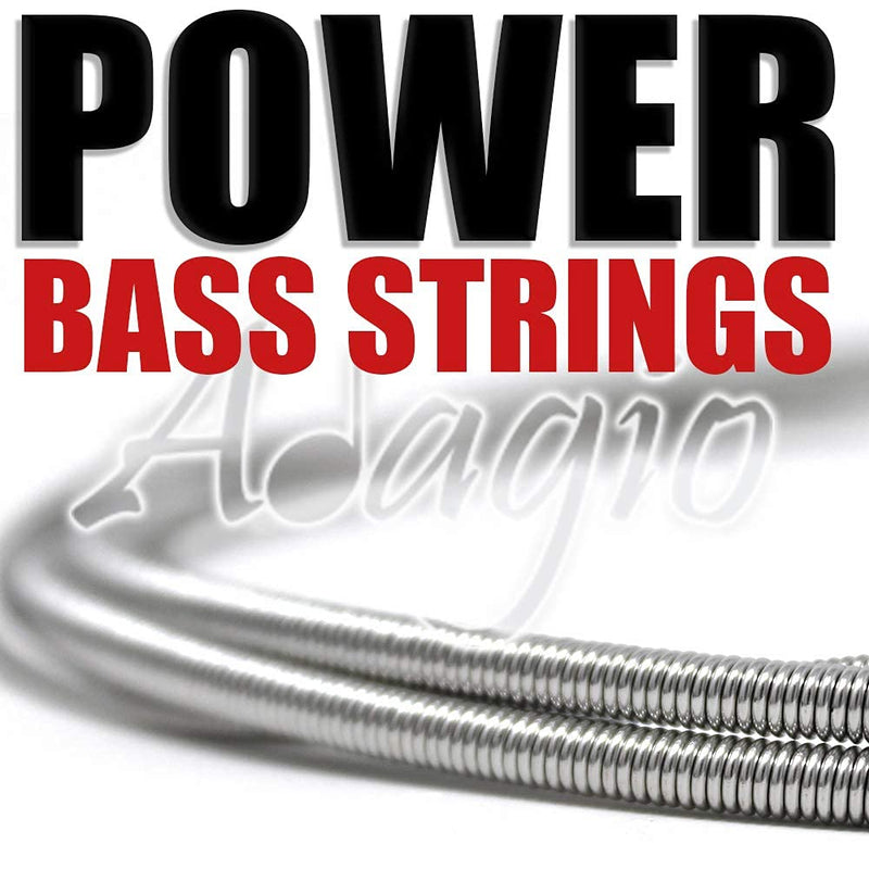 "5 String" Electric Bass Strings Light/Medium Gauge | Steel Core Set With Ball Ends | Best For Playing Power/Swing Bass Guitars (Five String Bass Guitar Strings Long Scale) - ADAGIO PRO