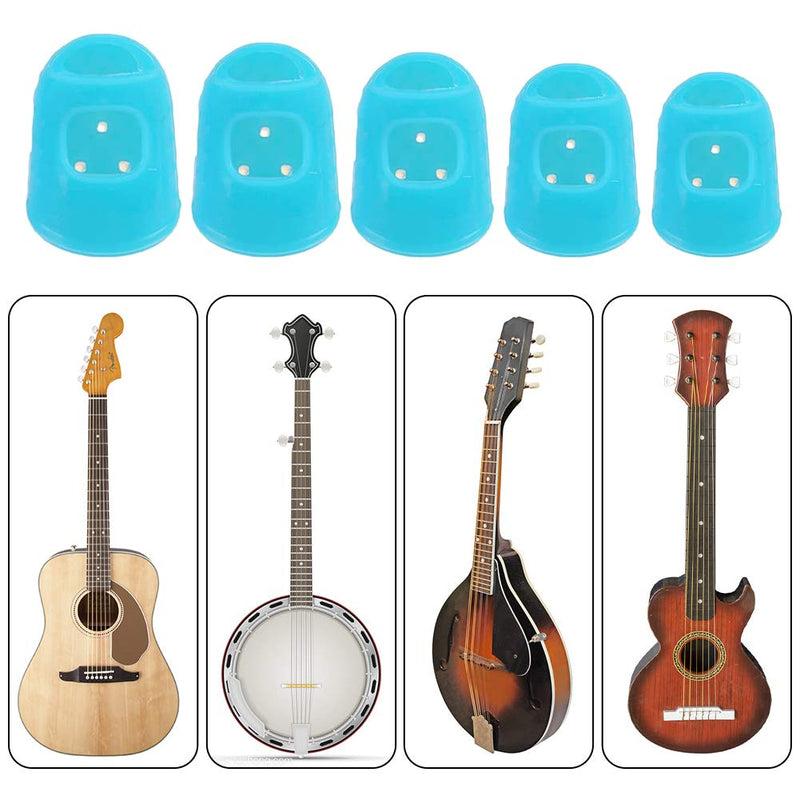 Guitar Finger Guards,Guitar Fingertip Protectors,Fingertip Protection Covers Caps,Non-Slip Fingertip Protection Covers Caps for Beginner Playing Ukulele Electric Guitar, Sewing and Embroidery,5 Sizes