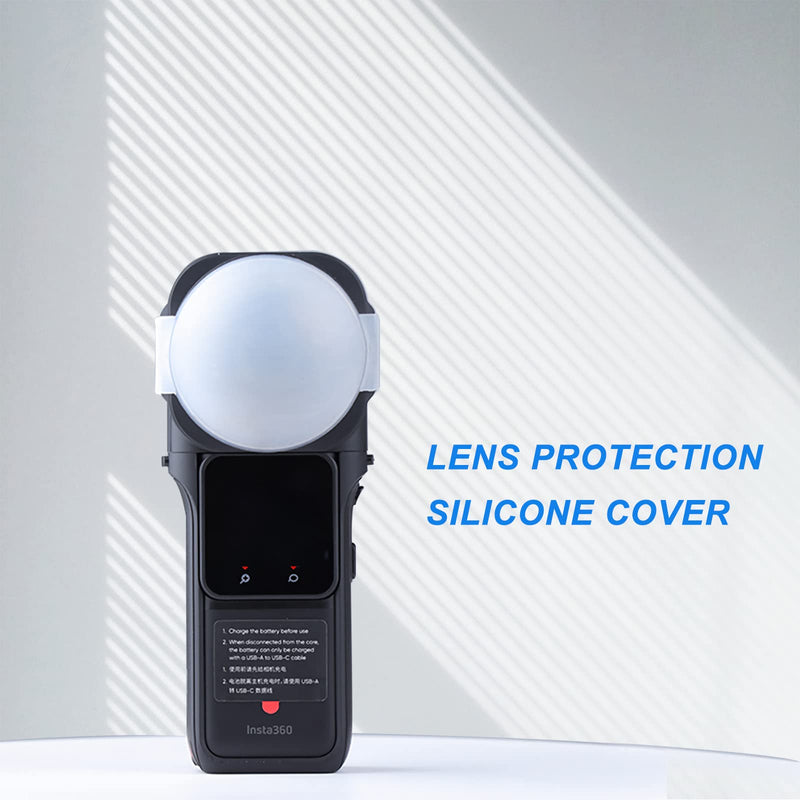 Protector Lens Guards for Insta360 ONE RS 1-Inch 360 Edition，with Silicone Lens Cover