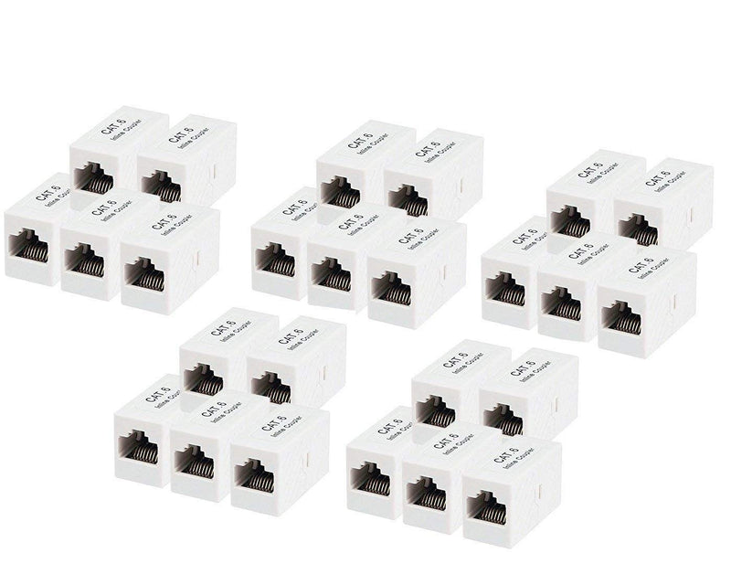 iMBAPrice Premium RJ45 Coupler - Cat6 Ethernet Cable Extender Female to Female Straight Modular Inline Coupler (Pack of 5) Pack of 5 Category 6