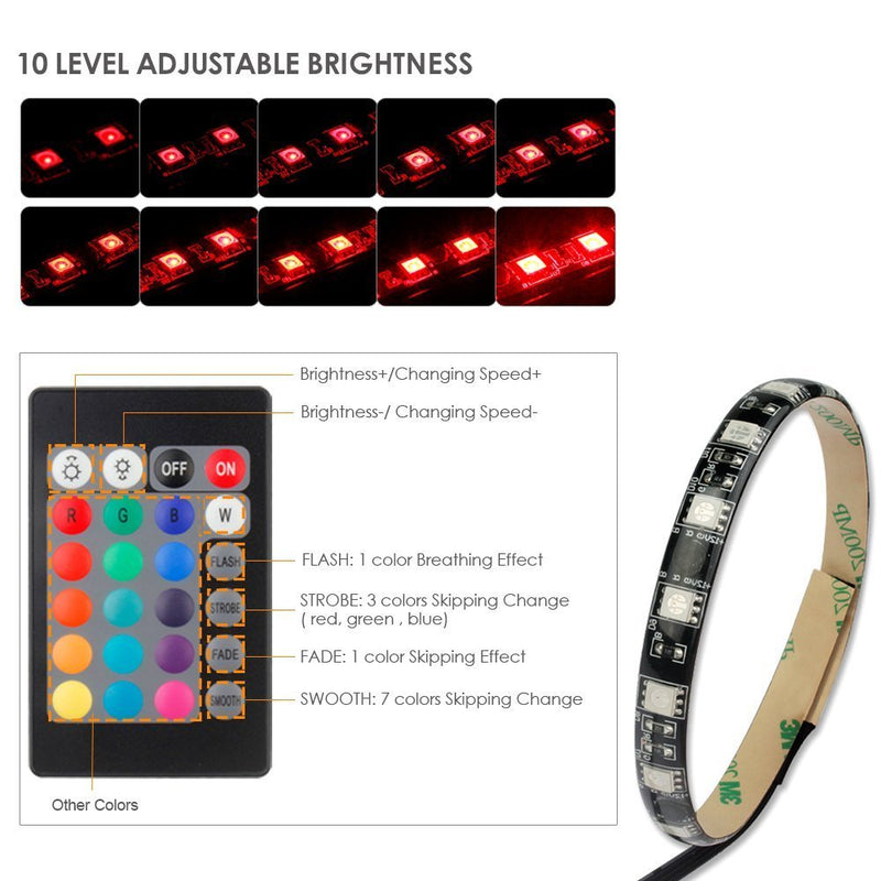 [AUSTRALIA] - PC LED Strip RGB Lighting with Remote Controller | SATA Connector | 4 Pin 4-pin Port Connector | Motherboard Computer Case Strip Lighting Multi-Color Dimmable Different Lighting Effects Strip Kits 12v 