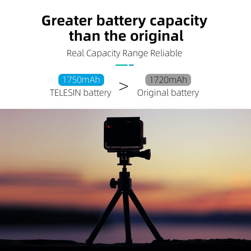 TELESIN Hero 9 Batteries and 3-Channel LED USB Charger Compatible with Hero 9 Black, Fully Compatible with Original (Charger + 2×Batteries) Charger + 2×batteries