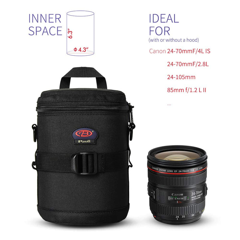 Camera Lens Case DSLR Camera Lens Bag Fits for Canon Nikon Pentax Sony Olympus Panasonic and Other Camera Lens BL-007