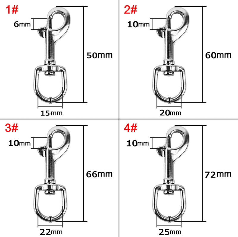 Trigger Clips Clasp, 8PCS Swivel Snap Hooks 360° Swivel Trigger Snap Hooks for Pet Buckle Carabiner Keyring Home Outdoor Camping Picnic Heavy Duty (Round)