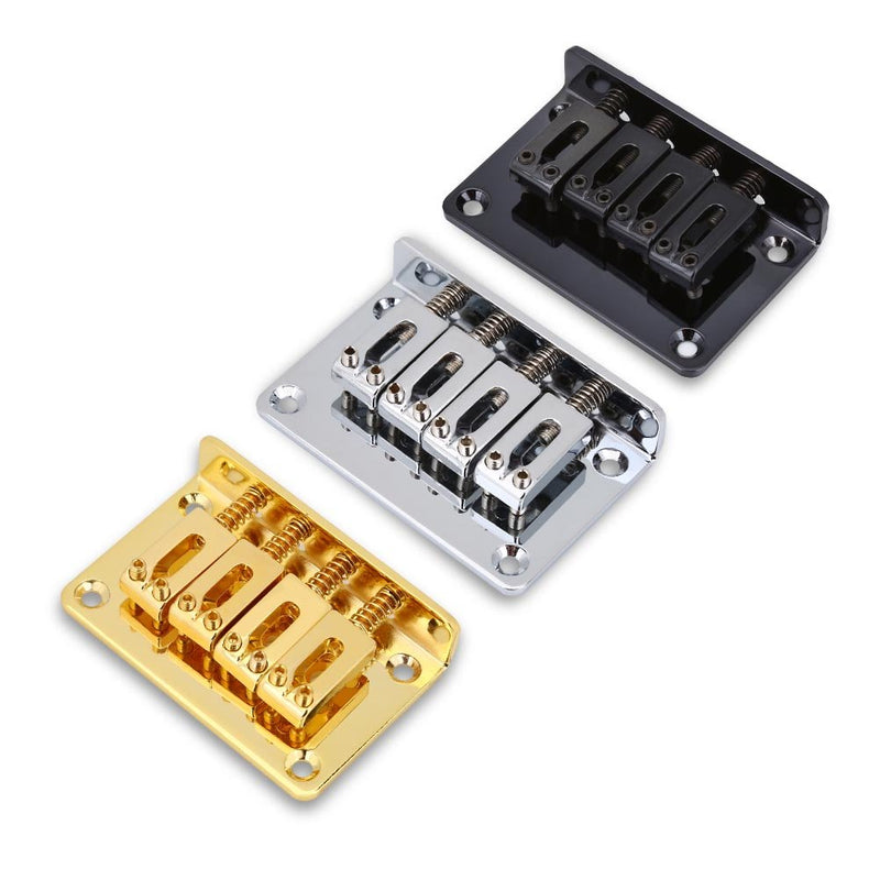 4-string Guitar Bridge, Durable Guitar Bridge Replacement Parts for Cigarbox Electric Guitars Bass Ukulele Silver
