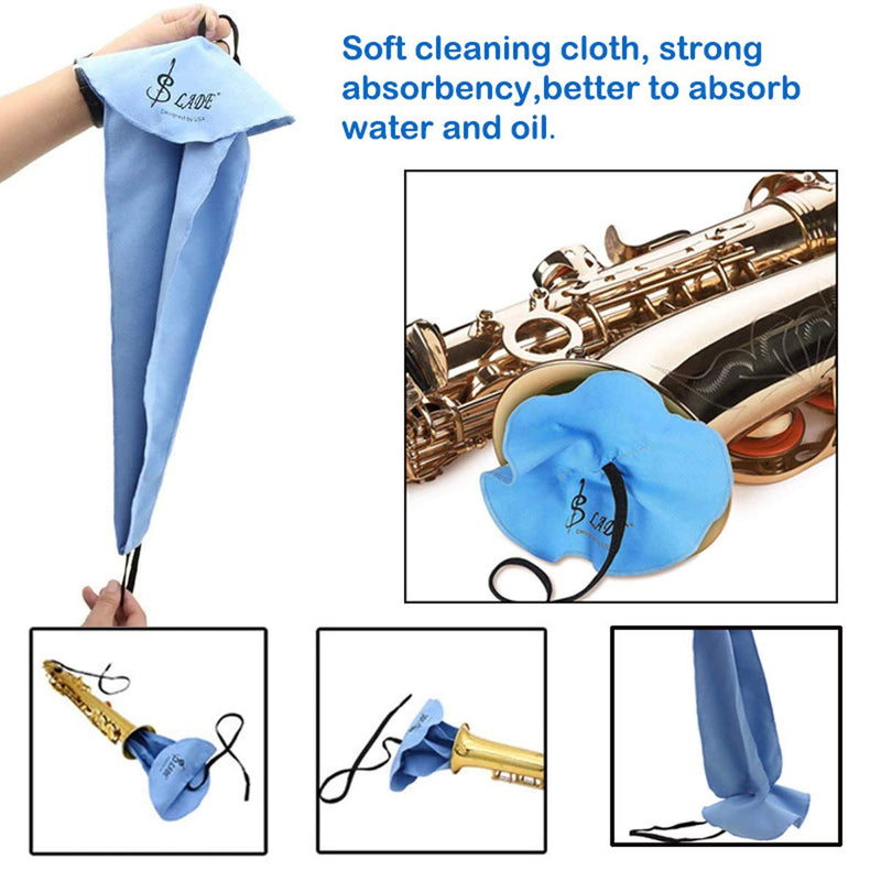 10-in-1 Saxophone Cleaning Kit, Alto Saxophone Cleaner Kit Including Sax Cleaning Cloth, Mouthpiece Brush, Mini Screwdriver Cleaning Cloth for Flute and Wind & Woodwind Instrument