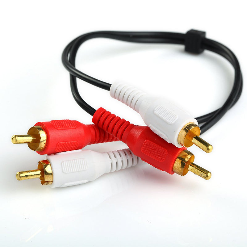 Noise Cancellation Gold-Plated RCA 2 Male to Male Audio Video Cable (1FT) 1FT