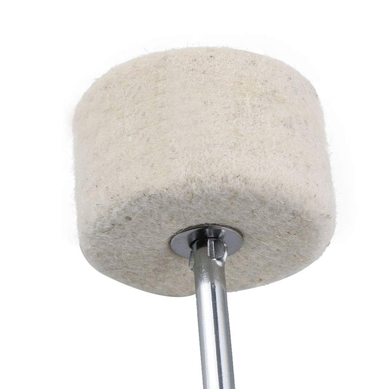 BQLZR Stainless Steel Shaft White Drum Pedal Felt Bass Drum Beater Instrument Accessory Part