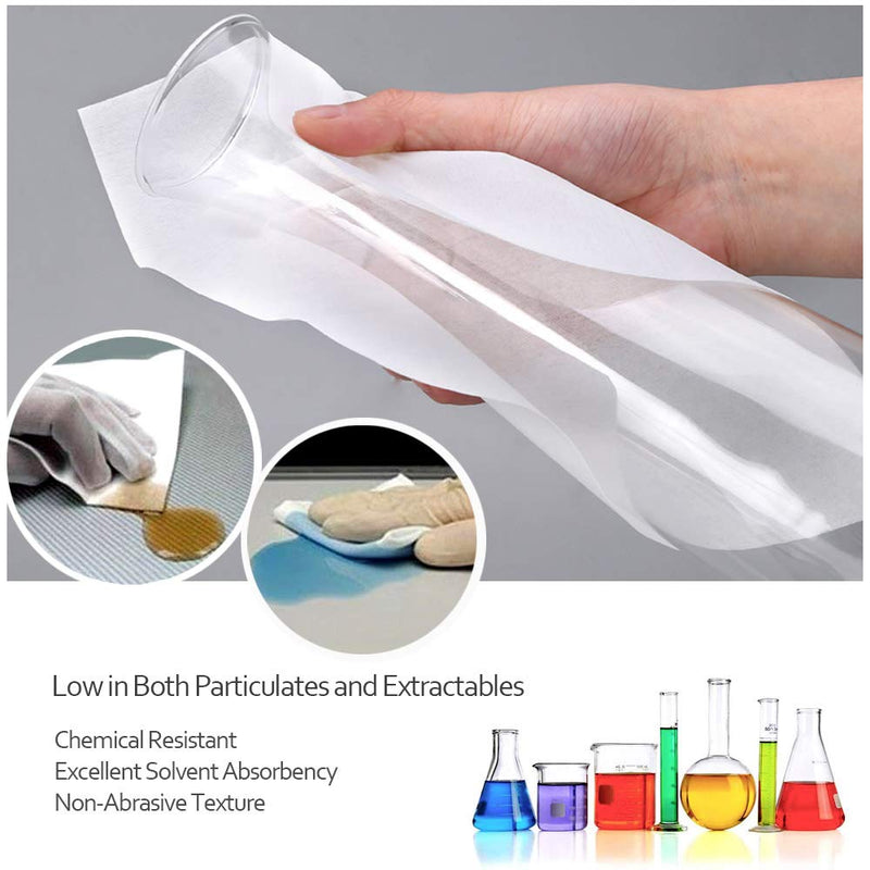 AAWipes Lint Free Wipes Disposable Cleaning Wipes Cleanroom Wipes Cellulose/Polyester Blend 6" x 6" (Grade B, 56 GSM) Bag of 300 Pcs General Purpose Lab Wipes Dry Dustless Wipes