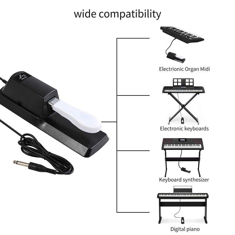Aodsk Sustain Pedal for Keyboard Digital Piano Foot Pedal Universal