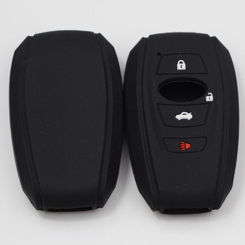 Btopars 2Pcs Black Silicone 4 Buttons Smart Key Fob Skin Cover Case Protector Keyless Compatible with Subaru 2014 2015 2016 2017 BRZ 2015-2021 Legacy 2020 2021 Outback Ascent Crosstrek Forester WRX