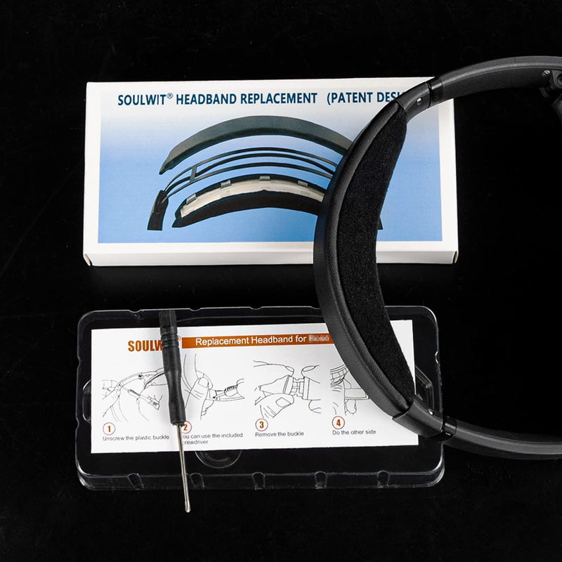 [AUSTRALIA] - SOULWIT Replacement Headband Pad Kit for Bose QC35 & QuietComfort 35 II (QC35 ii) Headphones, Easy DIY Installation (Black) 